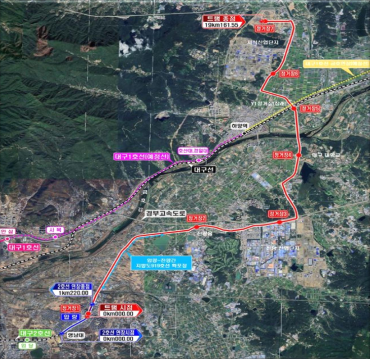 대구도시철도 1,2호선 경산시 순환선 건설사업 계획(안)