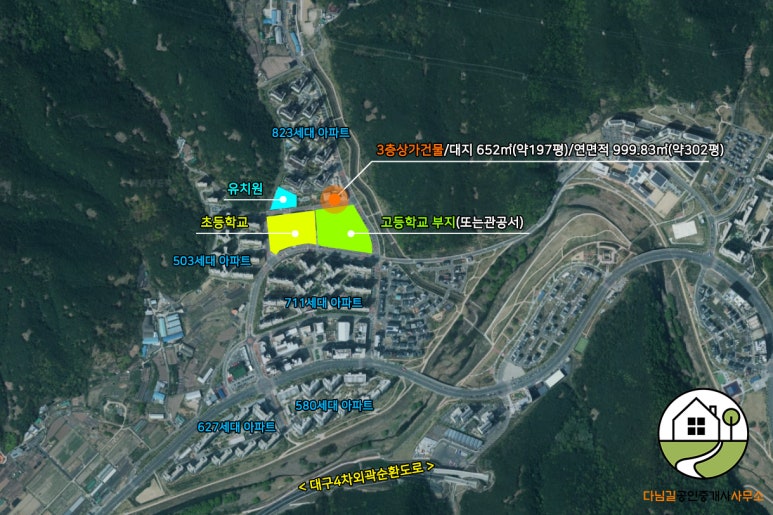대구 북구 연경동 3층 통상가건물 급매매, 대단지 아파트 항아리 상권, 초등학교 유치원 100미터 거리