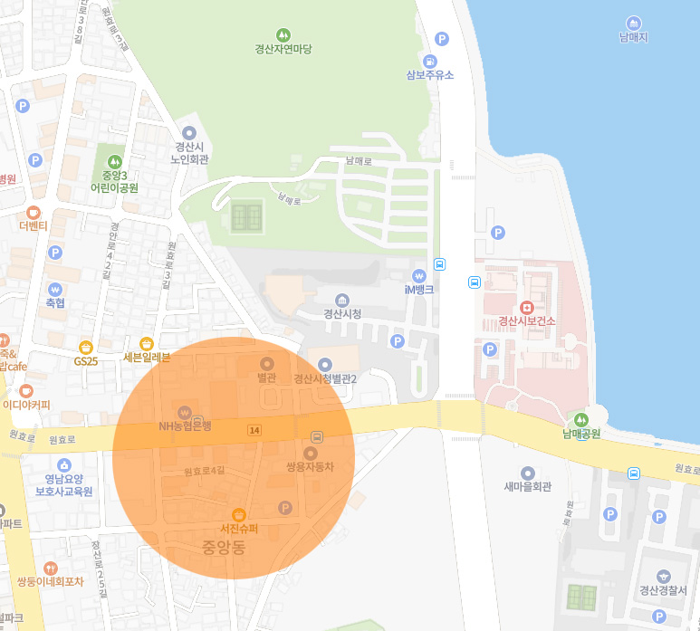 경산 전통 도심 상권, 경산시청 인근 상업지역 126평 토지 매매